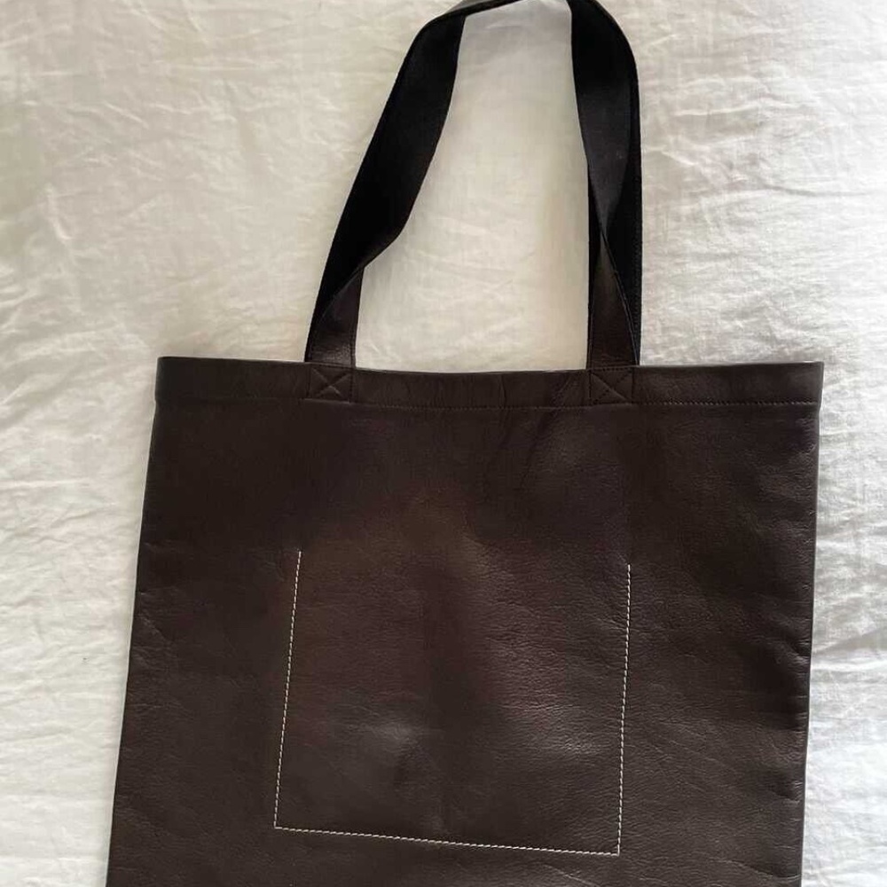 RICK OWENS LARGE SIGNATURE TOTE PERFORMA 100% CALF LEATHER